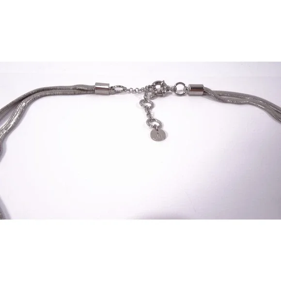 Nordstrom Something Navy Women's Silver Double Snake Y Necklace NWOT 68 - Picture 5 of 6